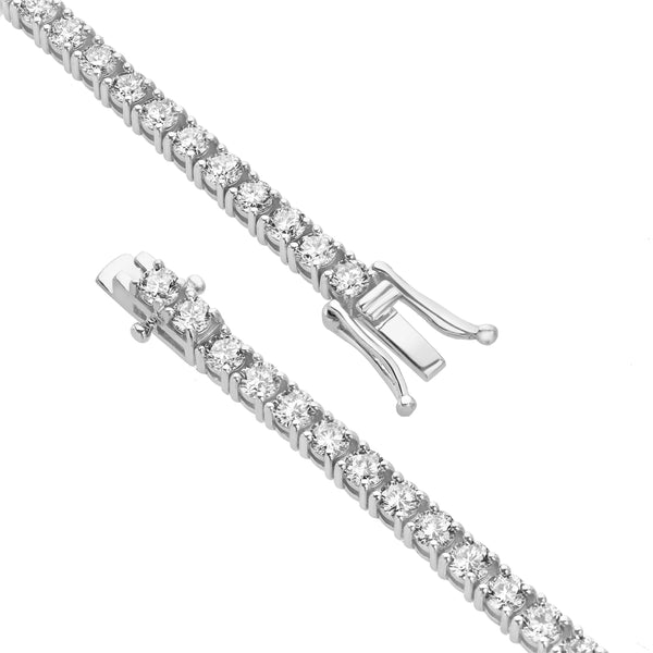 LuvMyJewelry LMJ 10K White Gold Unisex Diamond Tennis Bracelets - 7.06 Carats