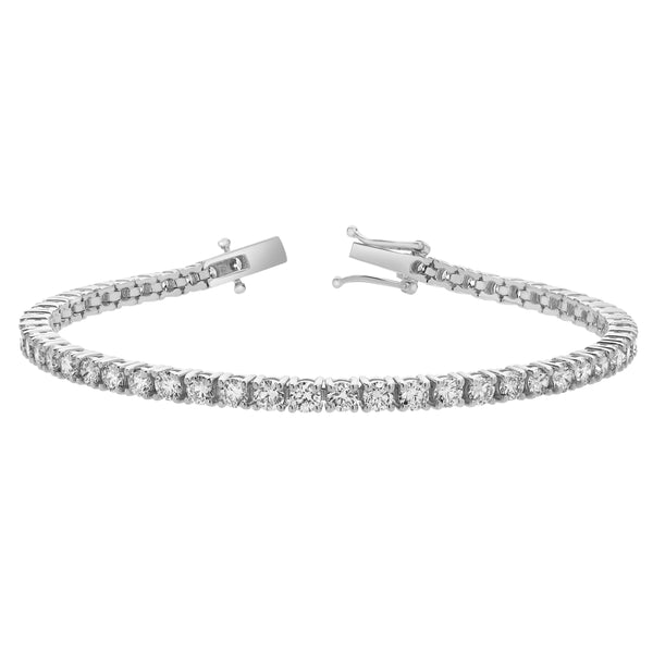 LuvMyJewelry LMJ 10K White Gold Unisex Diamond Tennis Bracelets - 7.86 Carats