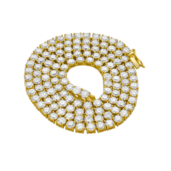 LuvMyJewelry LMJ 10K Yellow Gold Diamond Tennis Chain - 12.86 Carats
