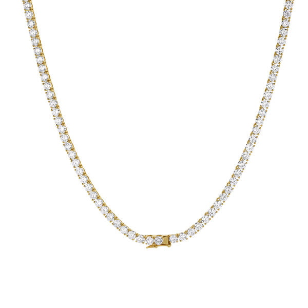 LuvMyJewelry LMJ 10K Yellow Gold Diamond Tennis Chain - 15.09 Carats