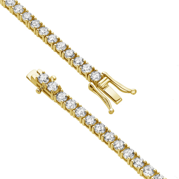 LuvMyJewelry LMJ 10K Yellow Gold Unisex Diamond Tennis Bracelets - 8.4 Carats