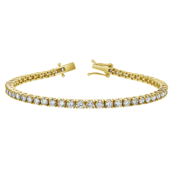 LuvMyJewelry LMJ 10K Yellow Gold Unisex Diamond Tennis Bracelets - 8.4 Carats