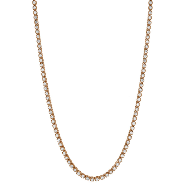LuvMyJewelry LMJ 14K Rose Gold Diamond Tennis Chain - 4.62 Carats