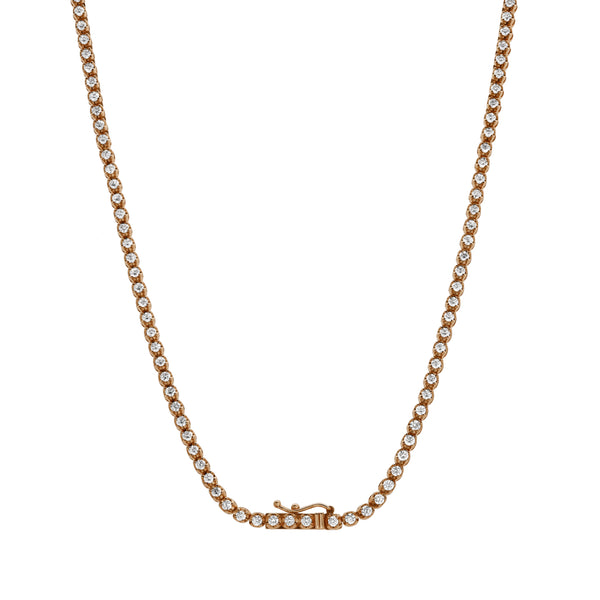 LuvMyJewelry LMJ 14K Rose Gold Diamond Tennis Chain - 4.62 Carats