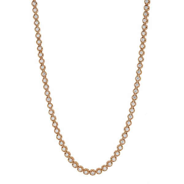 LuvMyJewelry LMJ 14K Rose Gold Diamond Tennis Chain - 6.2 Carats