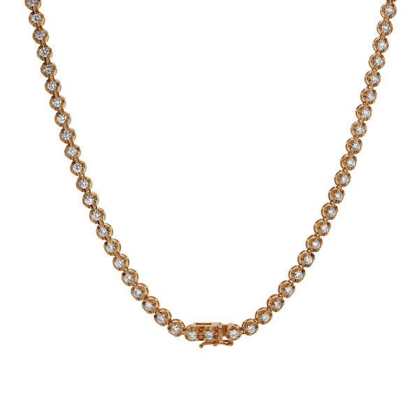 LuvMyJewelry LMJ 14K Rose Gold Diamond Tennis Chain - 6.2 Carats