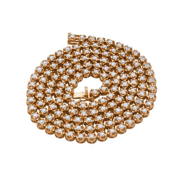 LuvMyJewelry LMJ 14K Rose Gold Diamond Tennis Chain - 7.3 Carats