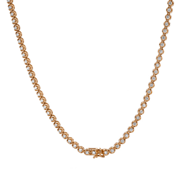 LuvMyJewelry LMJ 14K Rose Gold Diamond Tennis Chain - 7.3 Carats
