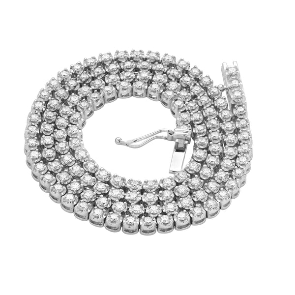 LuvMyJewelry LMJ 14K White Gold Diamond Tennis Chain - 4.8 Carats