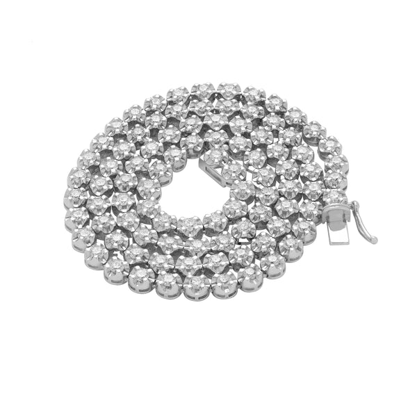 LuvMyJewelry LMJ 14K White Gold Diamond Tennis Chain - 5.4 Carats