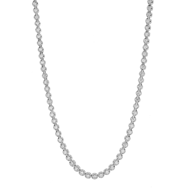 LuvMyJewelry LMJ 14K White Gold Diamond Tennis Chain - 5.4 Carats