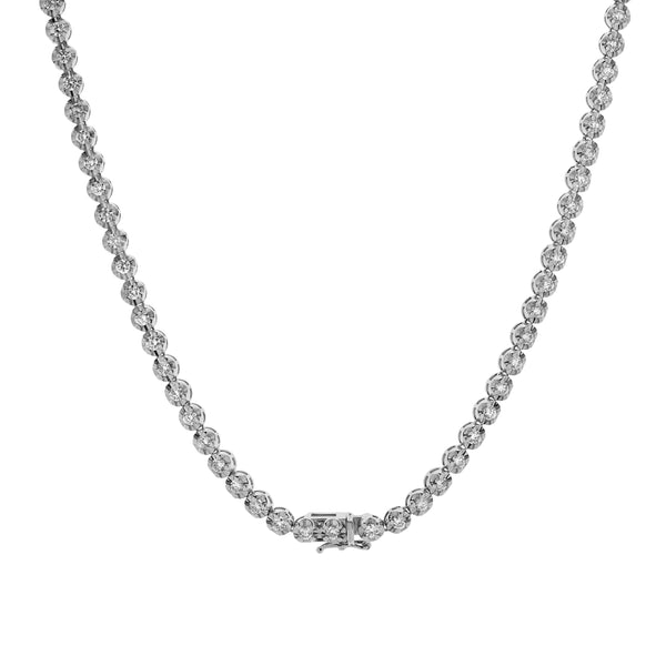 LuvMyJewelry LMJ 14K White Gold Diamond Tennis Chain - 5.4 Carats