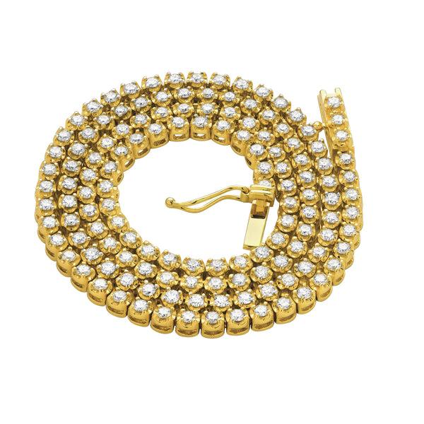 LuvMyJewelry LMJ 14K Yellow Gold Diamond Tennis Chain - 4.64 Carats