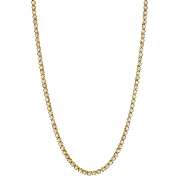 LuvMyJewelry LMJ 14K Yellow Gold Diamond Tennis Chain - 4.64 Carats