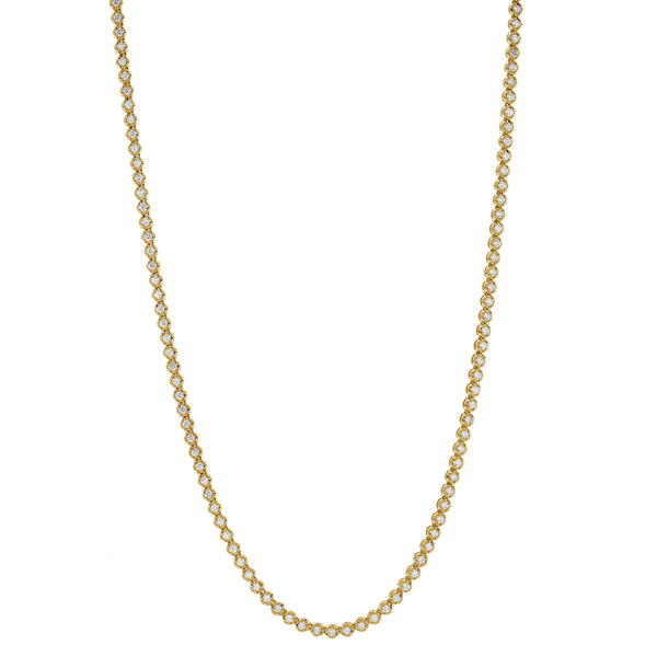 LuvMyJewelry LMJ 14K Yellow Gold Diamond Tennis Chain - 4 Carats