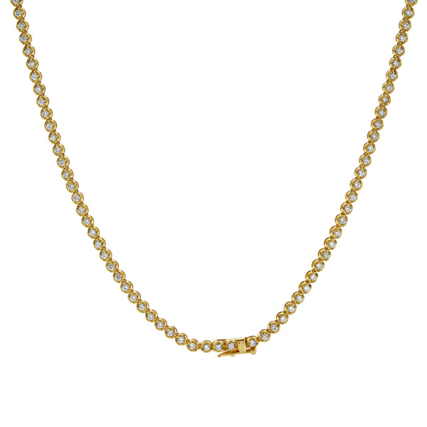 LuvMyJewelry LMJ 14K Yellow Gold Diamond Tennis Chain - 4 Carats