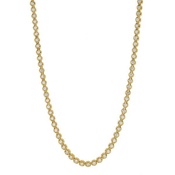 LuvMyJewelry LMJ 14K Yellow Gold Diamond Tennis Chain - 5.94 Carats