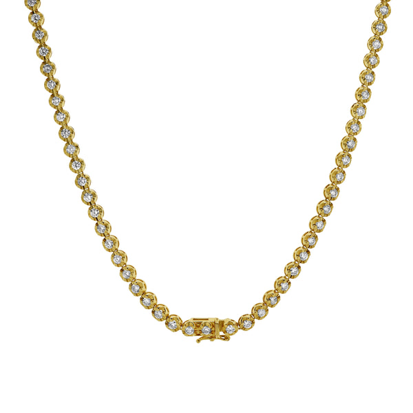 LuvMyJewelry LMJ 14K Yellow Gold Diamond Tennis Chain - 5.94 Carats
