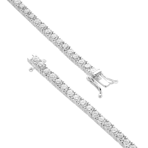 LuvMyJewelry LMJ LoveGrown 10K White Gold Lab Grown Diamond Tennis Bracelets - 4.51 Cts