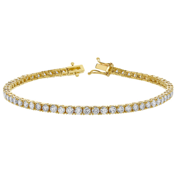 LuvMyJewelry LMJ LoveGrown 10K Yellow Gold Lab Grown Diamond Tennis Bracelets - 3.99 Cts