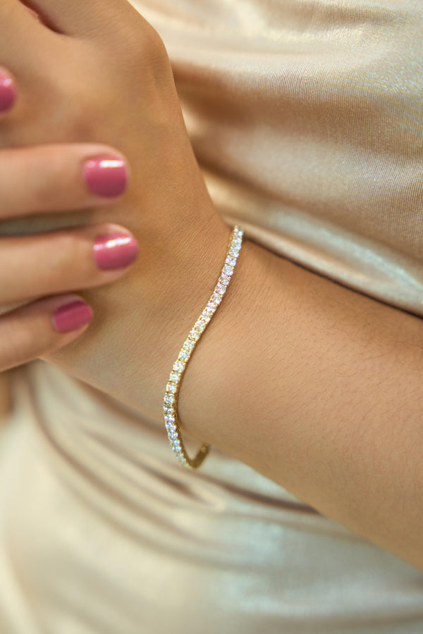 LuvMyJewelry LMJ LoveGrown 10K Yellow Gold Lab Grown Diamond Tennis Bracelets - 5.29 Cts