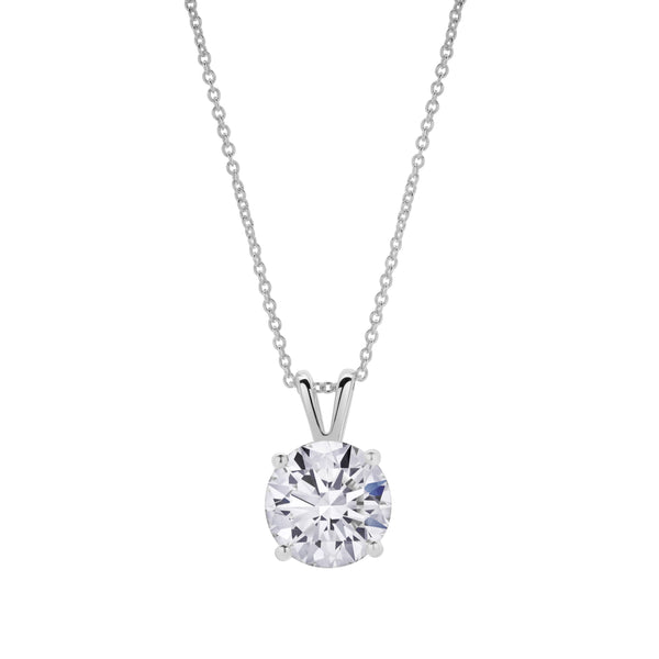 LuvMyJewelry Lucent 14K White Gold Round Lab Grown Diamond Pendant - 2.5 Ctw