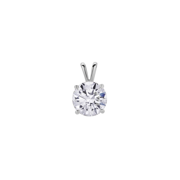 LuvMyJewelry Lucent 14K White Gold Round Lab Grown Diamond Pendant - 3 Ctw