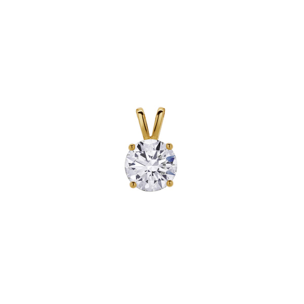LuvMyJewelry Lucent 14K Yellow Gold Round Lab Grown Diamond Pendant - 2 Ctw