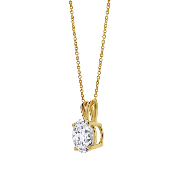 LuvMyJewelry Lucent 14K Yellow Gold Round Lab Grown Diamond Pendant - 2.5 Ctw