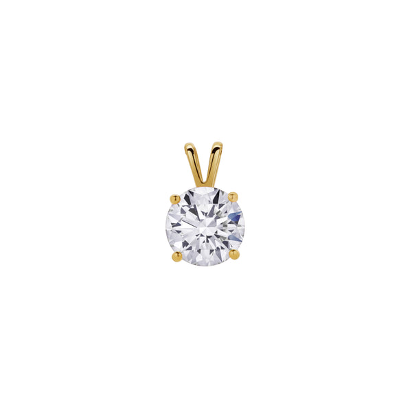 LuvMyJewelry Lucent 14K Yellow Gold Round Lab Grown Diamond Pendant - 2.5 Ctw