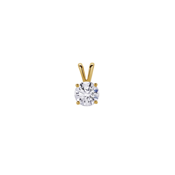 LuvMyJewelry Lucent 14K Yellow Gold Round Lab Grown Diamond Pendant - 1 Ctw
