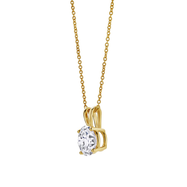 LuvMyJewelry Lucent 14K Yellow Gold Round Lab Grown Diamond Pendant - 1.5 Ctw