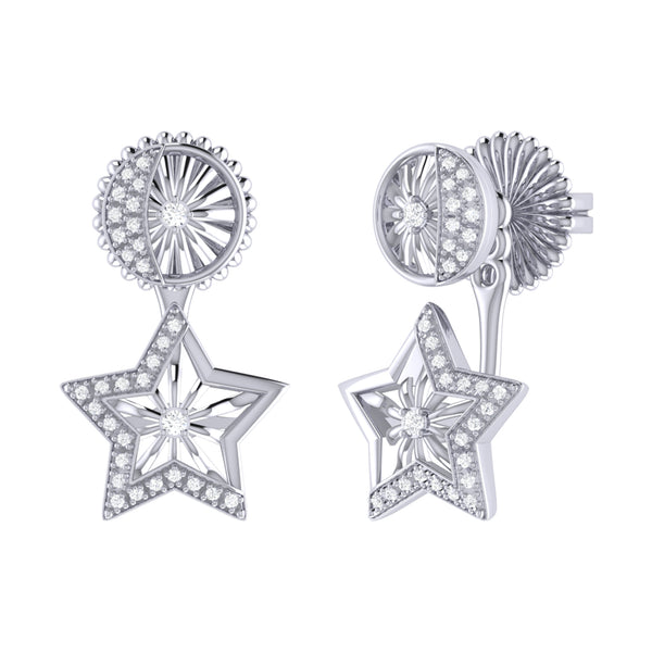 LuvMyJewelry Lucky Star Diamond Stud Earrings in Sterling Silver