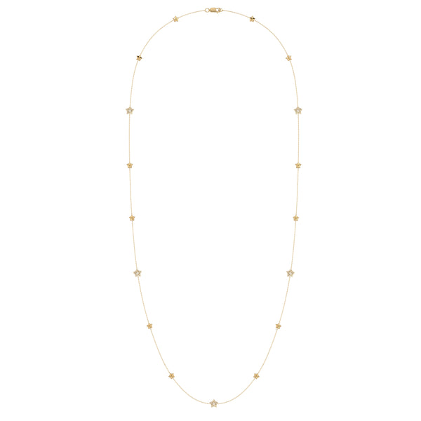 LuvMyJewelry Lucky Star Layered Diamond Necklace in 14K Yellow Gold Vermeil on Sterling Silver