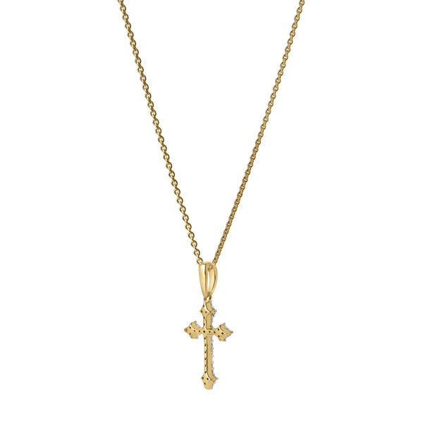 LuvMyJewelry Lumina Cross Diamond Pendant In 14K Yellow Gold