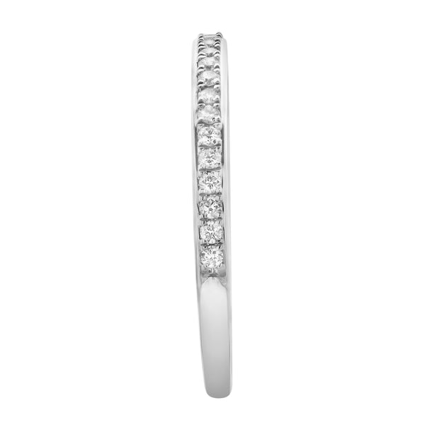 LuvMyJewelry Luna 14K White Gold Round Diamond Studded Eternity Band Ring - 0.25cts