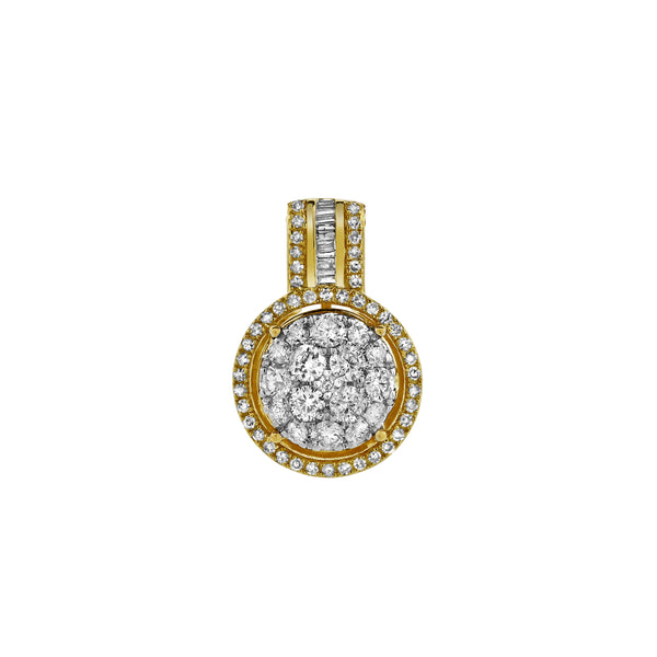 LuvMyJewelry Luna Round Diamond Pendant In 10K Yellow Gold