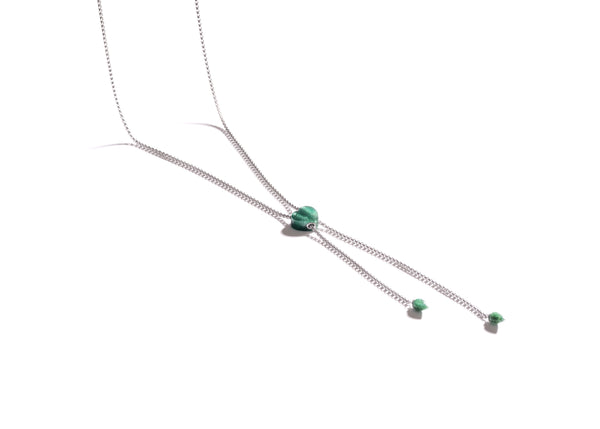 LuvMyJewelry Luv Me Green Aventurine Adjustable Heart Necklace in Sterling Silver