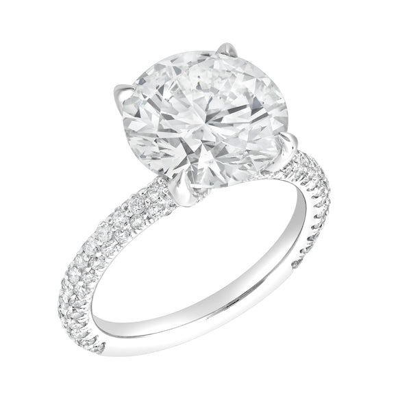LuvMyJewelry Lyanna 14K White Gold Round Lab Grown Diamond Engagement Ring - 6.25 Cts
