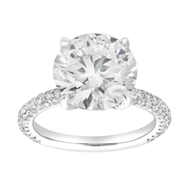 LuvMyJewelry Lyanna 14K White Gold Round Lab Grown Diamond Engagement Ring - 6.25 cts
