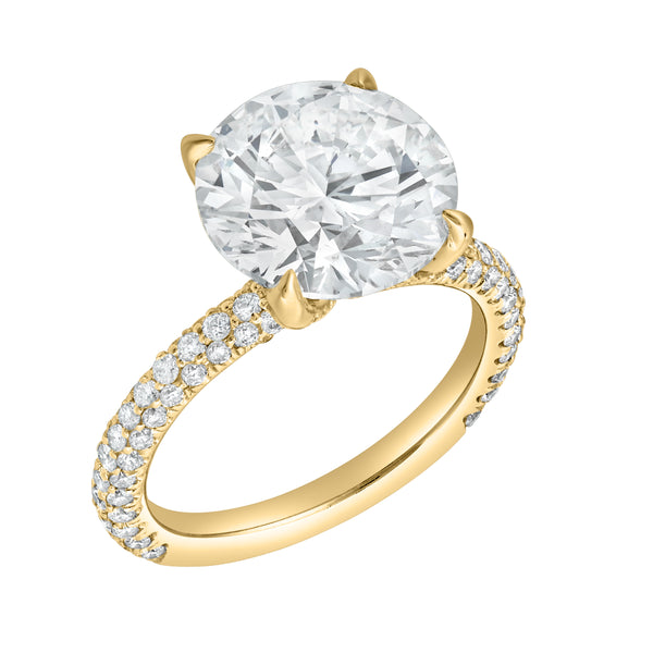 LuvMyJewelry Lyanna 14K Yellow Gold Round Lab Grown Diamond Engagement Ring - 6.25 Cts