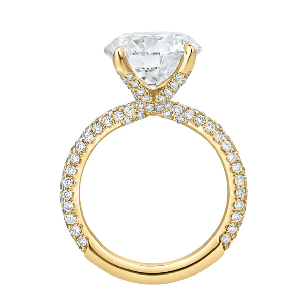 LuvMyJewelry Lyanna 14K Yellow Gold Round Lab Grown Diamond Engagement Ring - 6.25 Cts