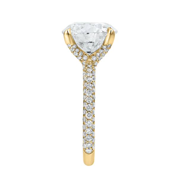 LuvMyJewelry Lyanna 14K Yellow Gold Round Lab Grown Diamond Engagement Ring - 6.25 Cts