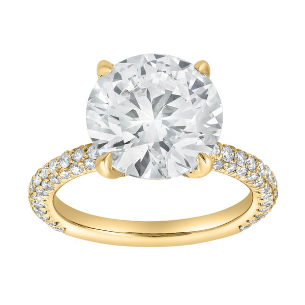 LuvMyJewelry Lyanna 14K Yellow Gold Round Lab Grown Diamond Engagement Ring - 6.25 cts