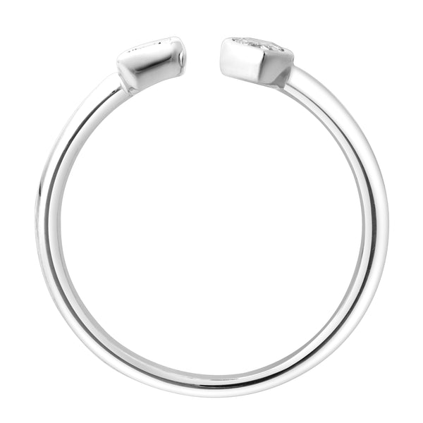 LuvMyJewelry Lyra 14K White Gold Lab Grown Diamond Open Ring – 0.34 Ct