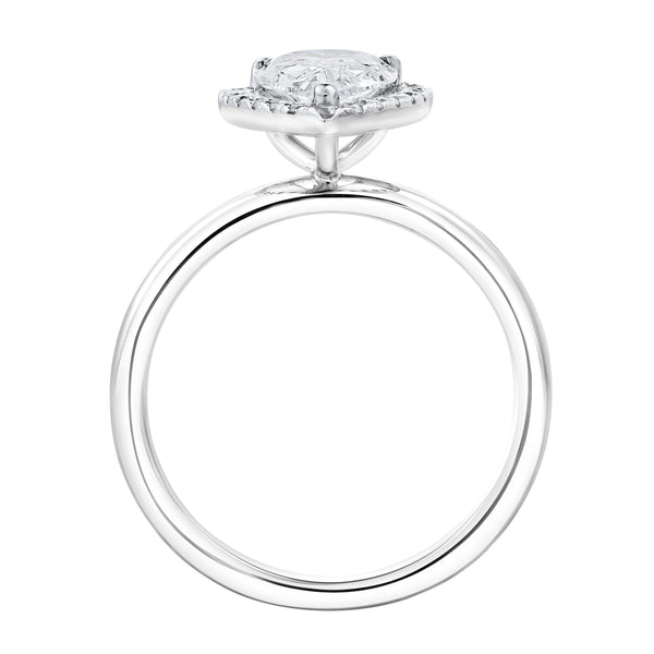 LuvMyJewelry Lyra 14K White Gold Pear Shaped Lab Grown Diamond Halo Ring - 1.9 Ct