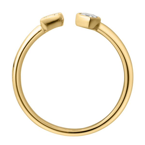 LuvMyJewelry Lyra 14K Yellow Gold Lab Grown Diamond Open Ring – 0.34 Ct