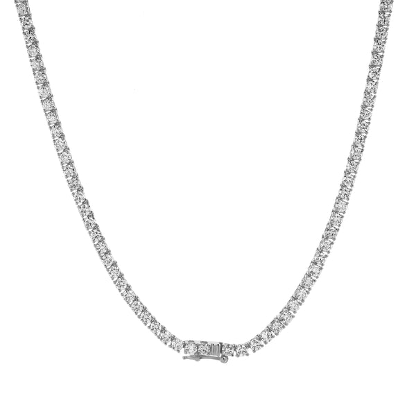 LuvMyJewelry Lys 10K White Gold Lab Grown Diamond Tennis Chain - 3mm