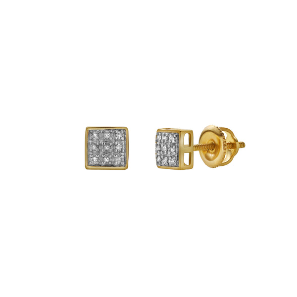 LuvMyJewelry Macio 10K Yellow Gold Diamond Unisex Earrings - 0.05 Cts