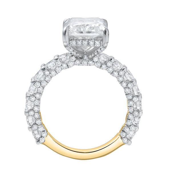 LuvMyJewelry Maelis 14K Yellow Gold Radiant Lab Grown Diamond Hidden Halo Engagement Ring – 7.45 Cts